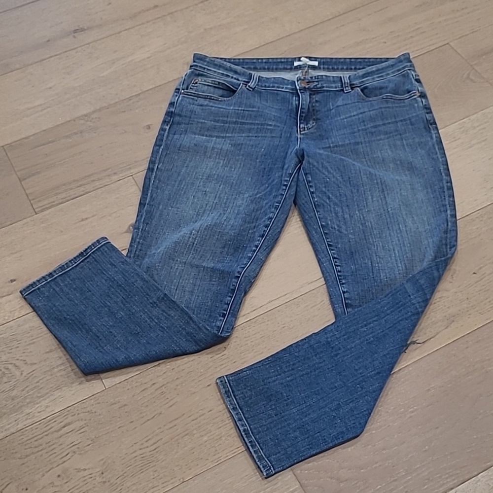 Eileen Fisher Jeans Women's sz 10 Straight Leg Mid Rise Denim Jeans